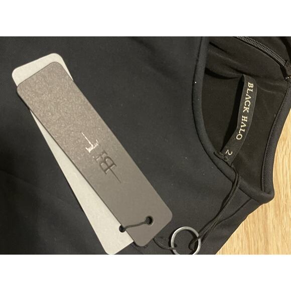 BLACK HALO NWT Hampton Mini Dress Black Size 2 Bell sleeve $415 - Picture 9 of 11